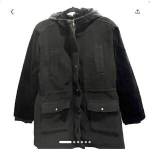 NWT Eden Society Sherpa Faux Fur Hooded Coat LARGE